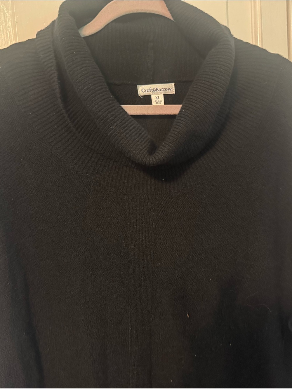 Croft & Barrow Black Cowl Neck Sweater Tunic — Size XL, Short Sleeve - Picture 5 of 10